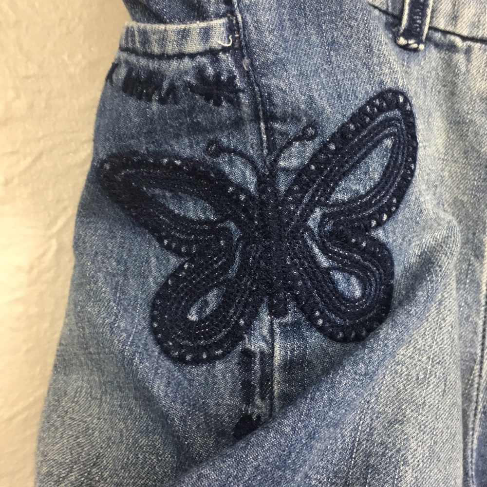 Mossimo Blue Jean Wide Leg Capris Size Large - Picture 11 of 11